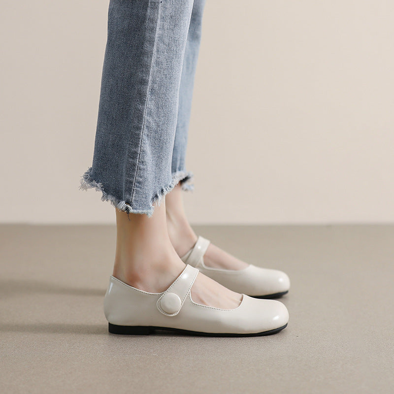 Women Glossy Soft Casual Mary Jane Shoes Newgew Shoes