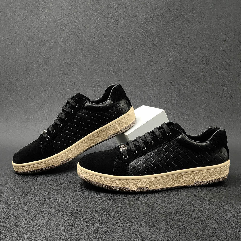 Men Fashion Minimalist Patchwork Leather Flat Casual Shoes Newgew Shoes