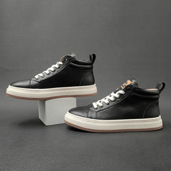 Men Fashion Breathable Leather Casual High Top Shoes Newgew Shoes
