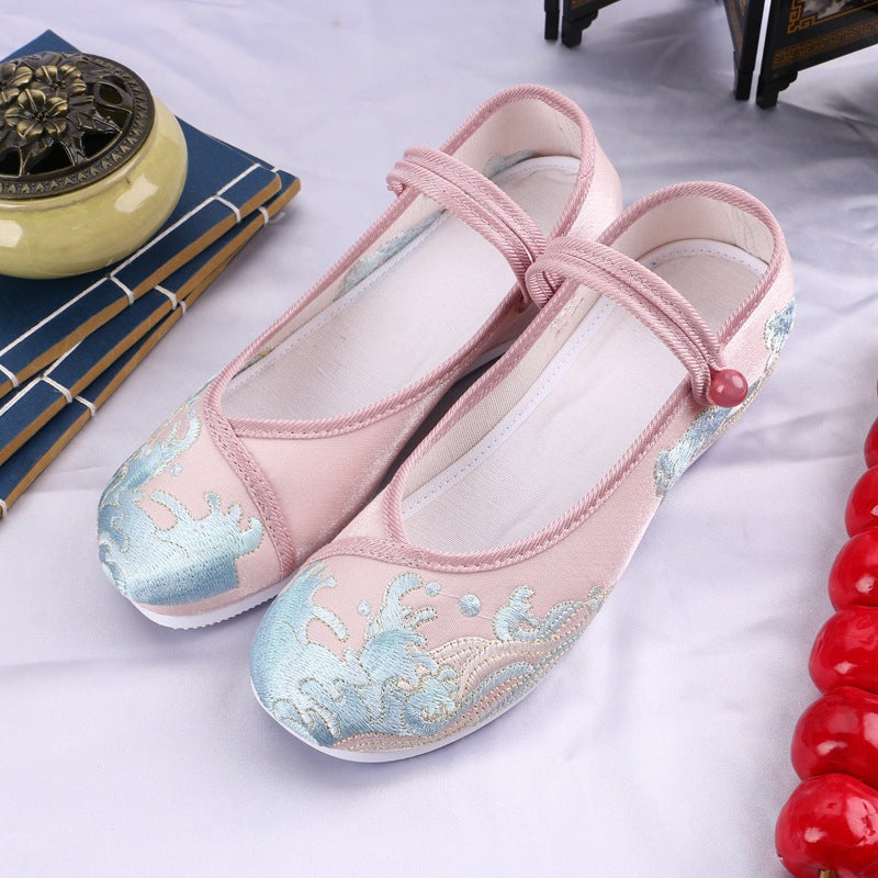 Women's Ancient Style Old Beijing Cloth Low Canvas Shoes Newgew