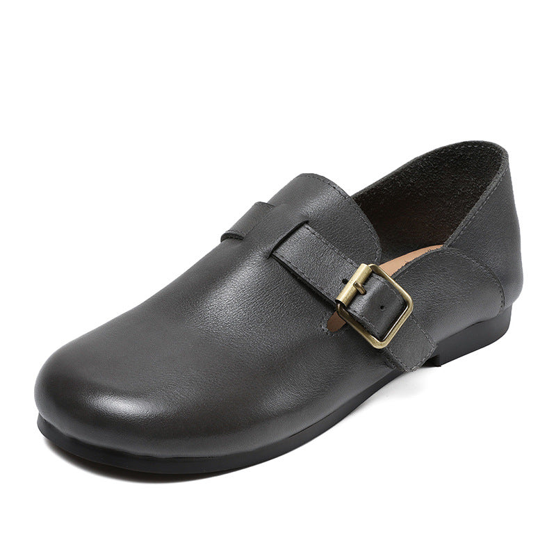 Women Retro Minimalist Soft Leather Casual Shoes Newgew Shoes