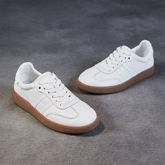 Women Soft Leather Flat Training Casual Shoes Newgew Shoes