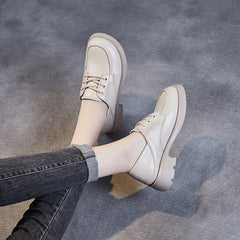 Women Retro Soft Leather Minimalist Casual Shoes Newgew Shoes