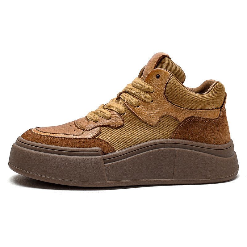 Women Retro Patchwork Thick Soled Casual Shoes Newgew Shoes