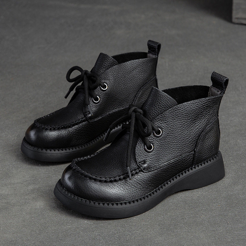 Women Minimalist Soft Leather Casual Ankle Boots Newgew Shoes