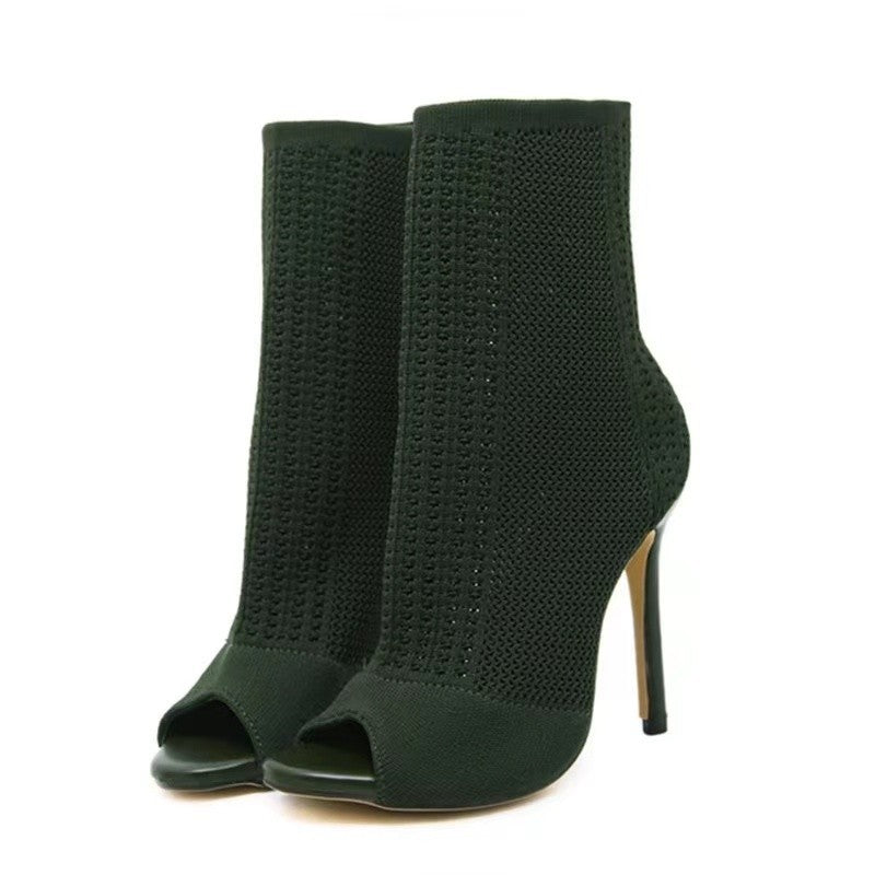 Peep Show Stiletto Booties