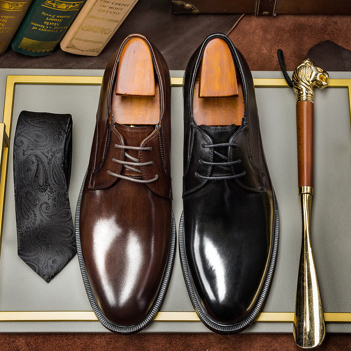 Men Classic Handmade Cowhide Oxford Shoes Newgew Shoes