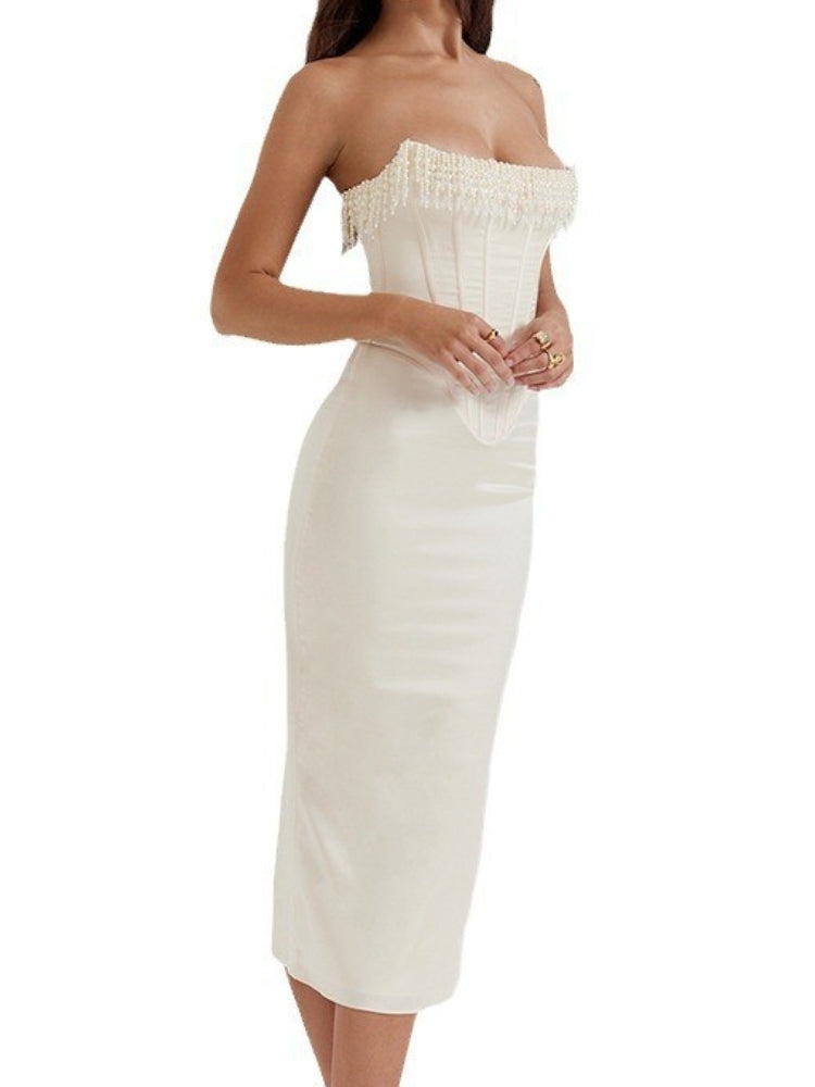 Pearl - Embellished Slit Gown Newgew Dresses