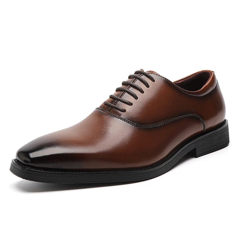 Men Solid Classic Cowhide Minimalist Oxford Shoes Newgew Shoes