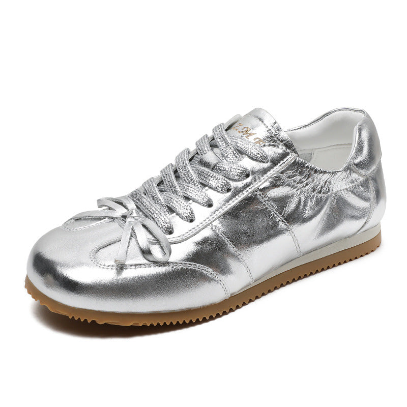 Women Minimalism Glossy Leather Casual Training Shoes Newgew Shoes