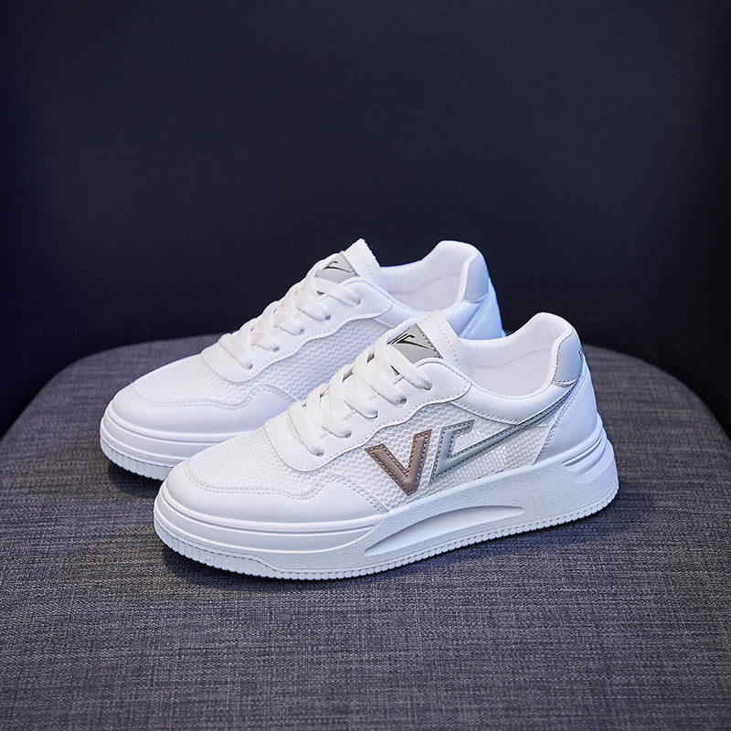 Women's Breathable White Mesh Summer Korean Style Canvas Shoes Newgew