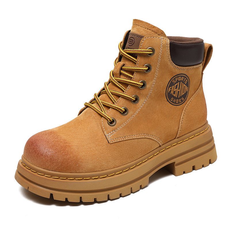 Women Retro Classic Leather Hiking Work Boots Newgew Shoes