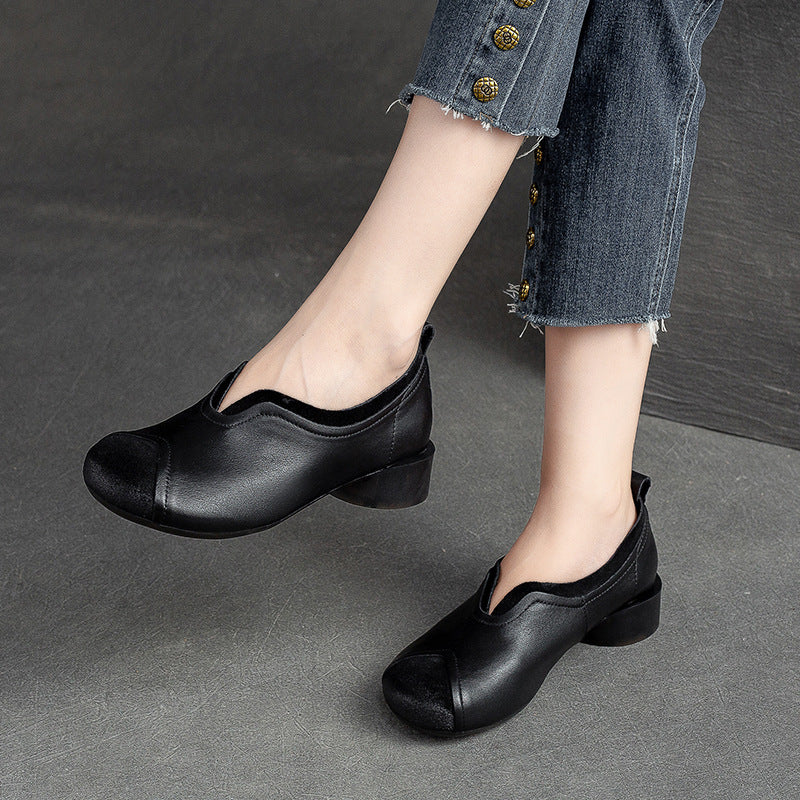 Women Retro Handcraft Patchwork Leather Casual Shoes Newgew Shoes