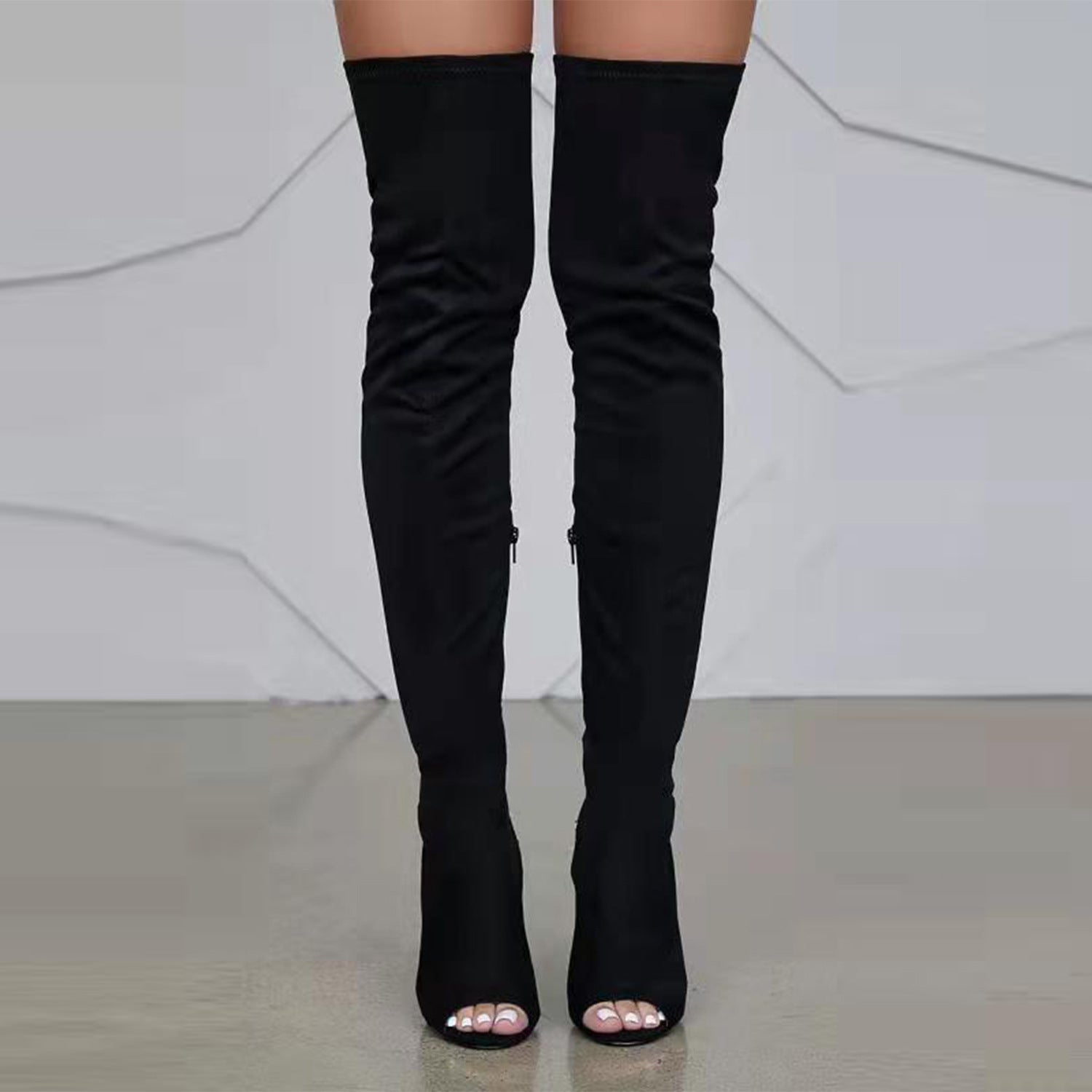 Stack Up Peep Toe Boots Newgew