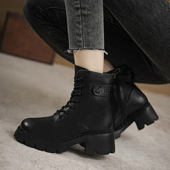 Women Minimalist Leather Winter Furred Boots Newgew Shoes