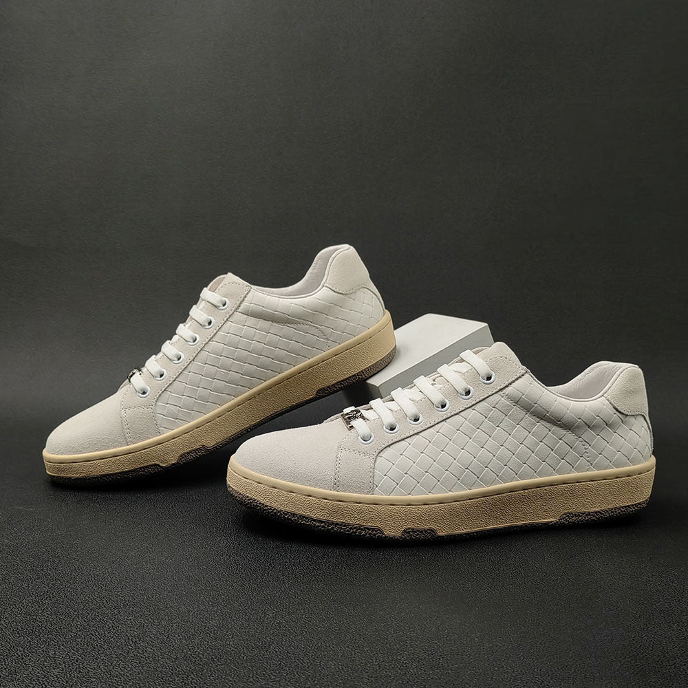 Men Fashion Minimalist Patchwork Leather Flat Casual Shoes Newgew Shoes