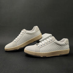 Men Fashion Minimalist Patchwork Leather Flat Casual Shoes Newgew Shoes