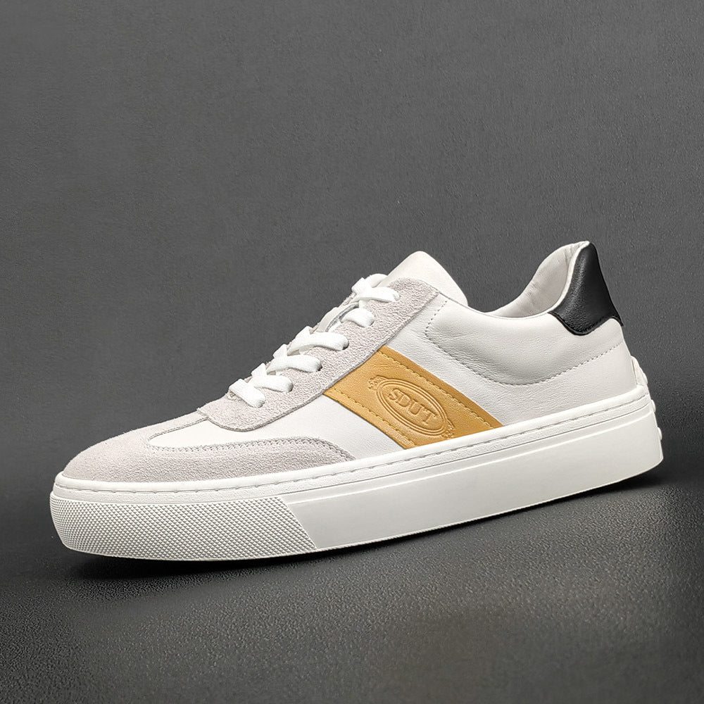 Men Stylish Patchwork Leather Flat Casual Shoes Newgew Shoes