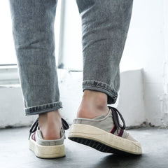 Men Fashion Patchwork Canvas Flat Casual Shoes Newgew Shoes