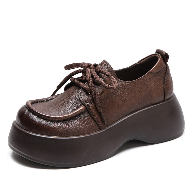 Women Minimalist Soft Leather Thick Soled Casual Shoes Newgew Shoes