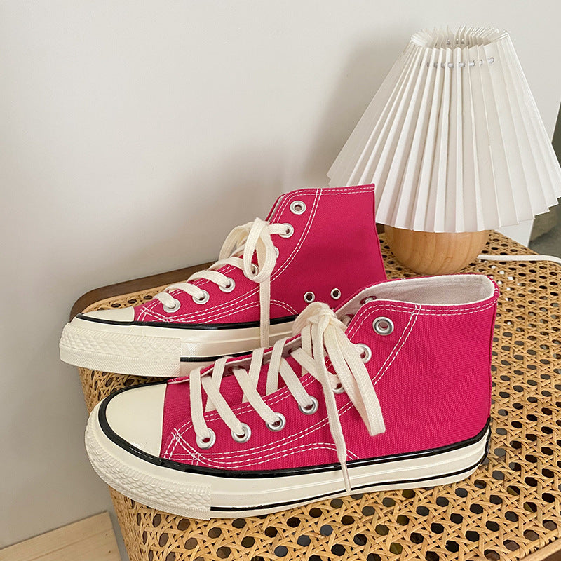 Women's Classic White Black Board Korean Style Canvas Shoes Newgew