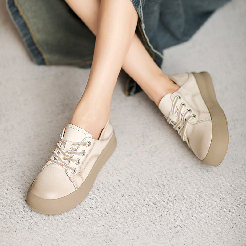 Women Minimalist Soft Leather Flat Casual Shoes Newgew Shoes