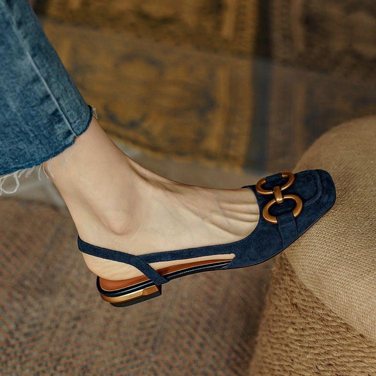Dottie Suede Slingback Handmade Flats NEW GEW