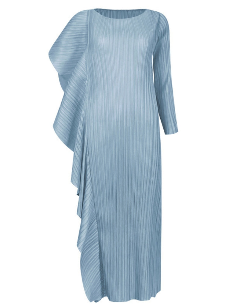 Ladies' High-End Asymmetrical Solid Color Patchwork Dress Newgew Dresses