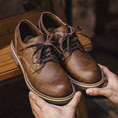 Men Classic Cowhide Leather Casual Work Shoes Newgew Shoes