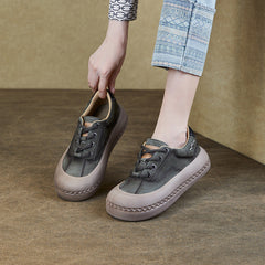 Women Retro Fashion Leather Casual Shoes Newgew Shoes
