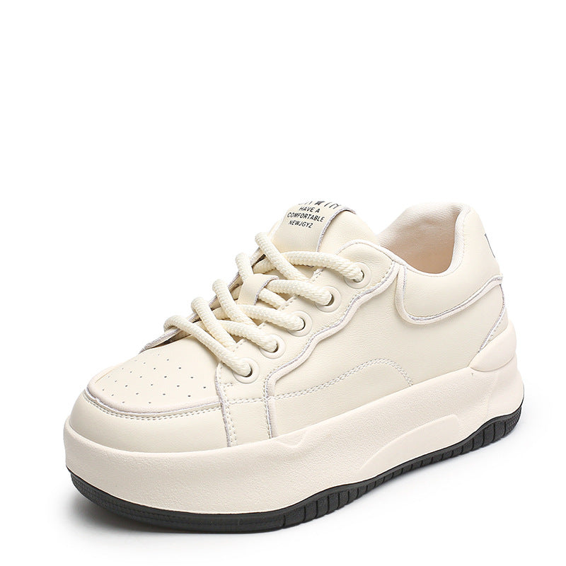 Women Minimalist Leather Thick Soled Casual Shoes Newgew Shoes