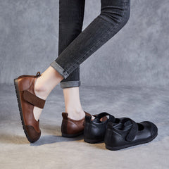 Women Minimalist Retro Leather Soft Flat Casual Shoes Newgew Shoes