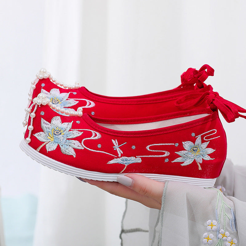 Pumps Warped Head Bow For Han Chinese Canvas Shoes Newgew
