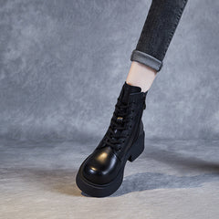 Women Minimalist Soft Leather Thick Soled Boots Newgew Shoes