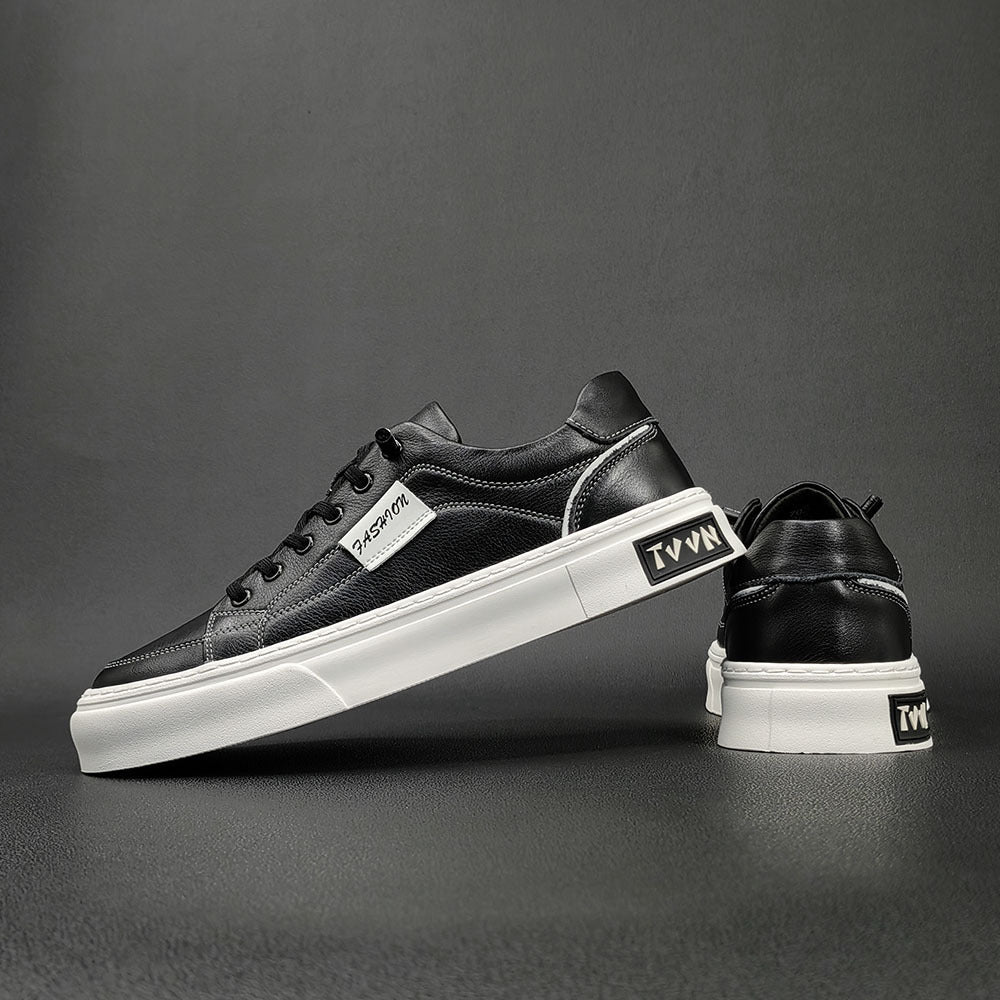 Men Stylish Minimalist Leather Flat Casual Shoes Newgew Shoes