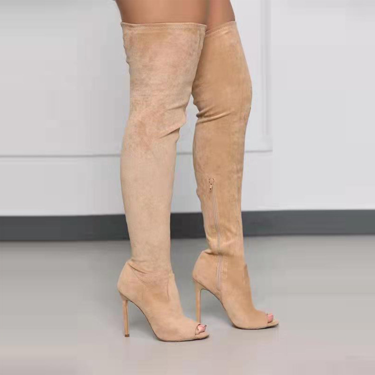 Stack Up Peep Toe Boots Newgew