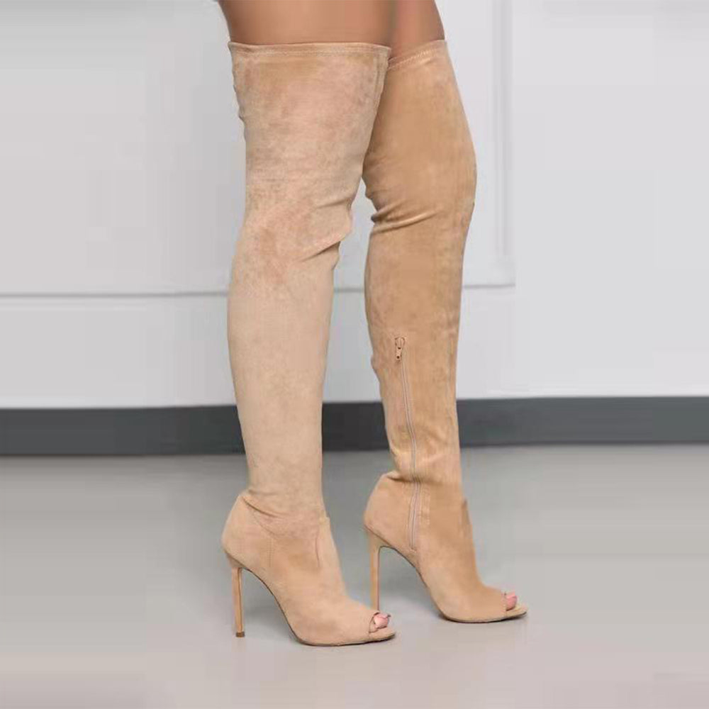 Stack Up Peep Toe Boots Newgew