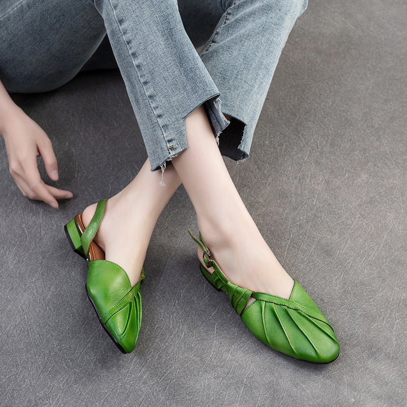 Women Retro Leather Fashion Casual Sandals Newgew Shoes