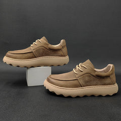Men Minimalist Hollow Leather Breathable Casual Shoes Newgew Shoes