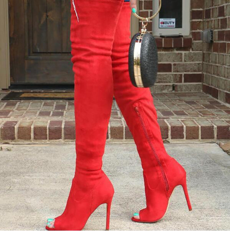 Stack Up Peep Toe Boots Newgew