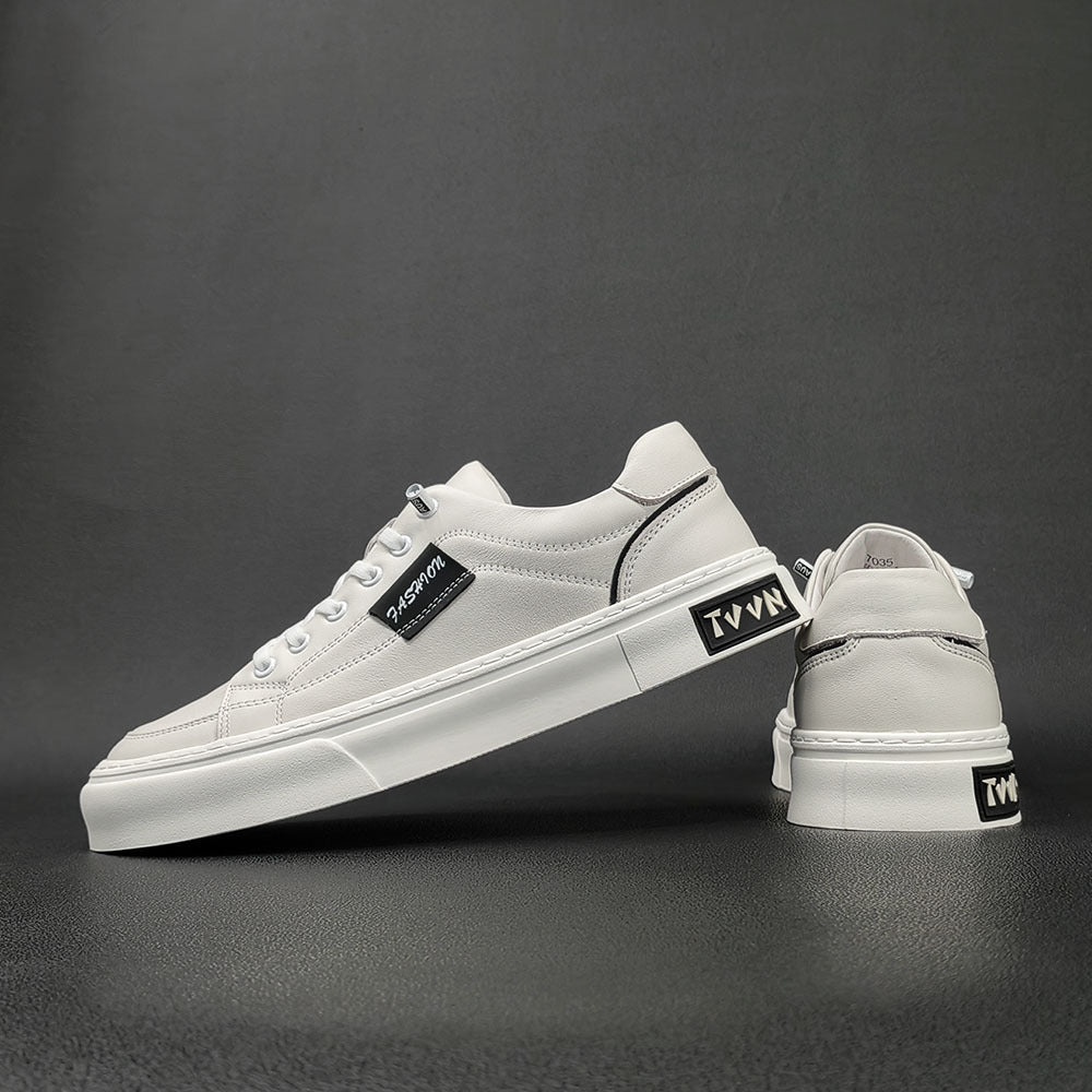 Men Stylish Minimalist Leather Flat Casual Shoes Newgew Shoes
