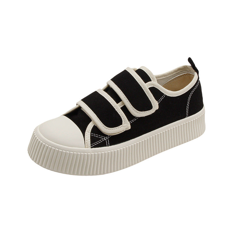 Velcro Biscuit Shape Korean Style Lazy Canvas Shoes Newgew