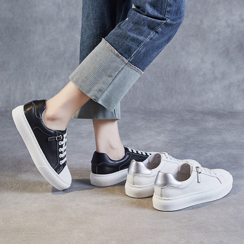 Women Minimalist Leather Comfort Flat Casual Shoes Newgew Shoes
