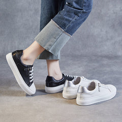 Women Minimalist Leather Comfort Flat Casual Shoes Newgew Shoes