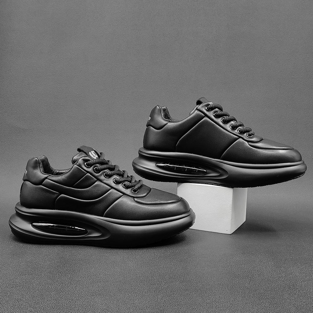 Men Minimalist Leather Thick Soled Casual Shoes Newgew Shoes
