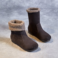 Women Minimalist Soft Suede Flat Snow Boots Newgew Shoes