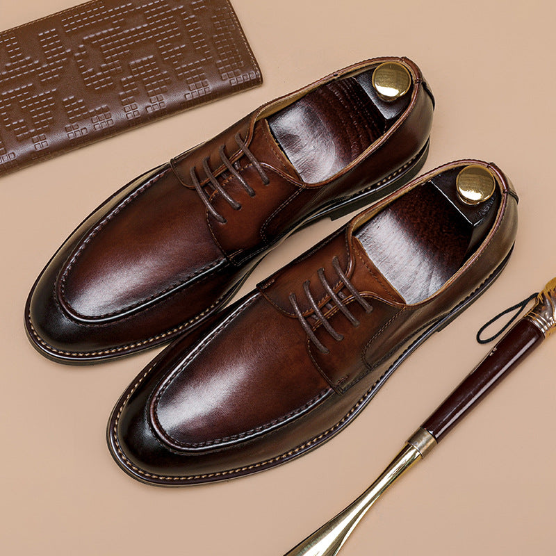 Men Retro Classic Cowhide Casual Oxford Shoes Newgew Shoes