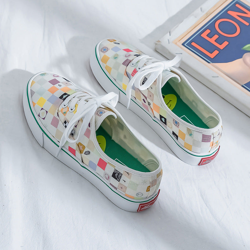 Women's Korean Style Street Shot Half Slip-on Canvas Shoes Newgew