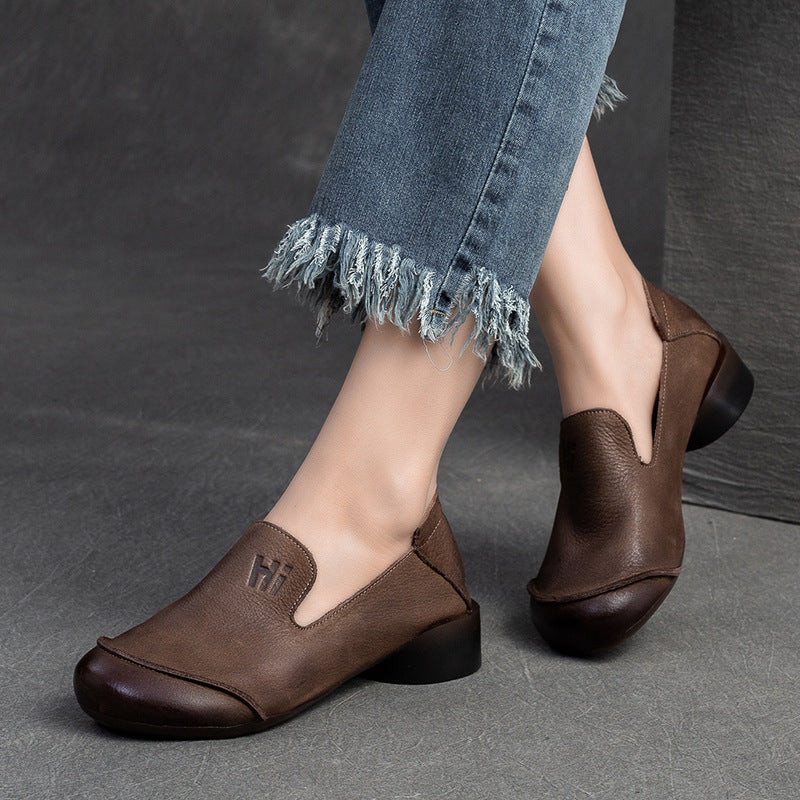 Women Retro Soft Leather Minimalist Casual Shoes Newgew Shoes