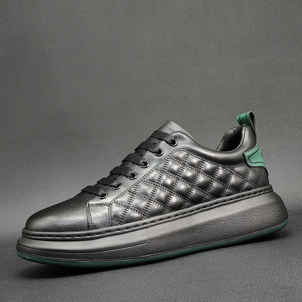 Men Fashion Casual Leather Flat Sneakers Newgew Shoes